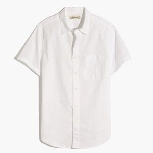 madewell men large Linen-Cotton Perfect Short-Sleeve Shirt 